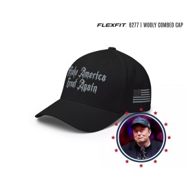 Flexfit Gothic Dark MAGA Hat Flex fit Trump Cap Black Make America Great Again Hat, L/XL