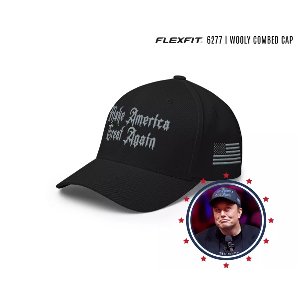 Flexfit Gothic Dark MAGA Hat Flex fit Trump Cap Black