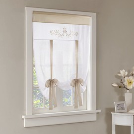 SIMPVALE 1 Piece Roman Blind Voile Curtains Window Decoration for Bedroom Bathroom Balcony Kitchen 100 x 140 cm Light Brown