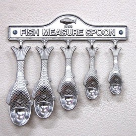 Dulton 100-029 Fish Measuring Spoon Set, Aluminum, Set of 5
