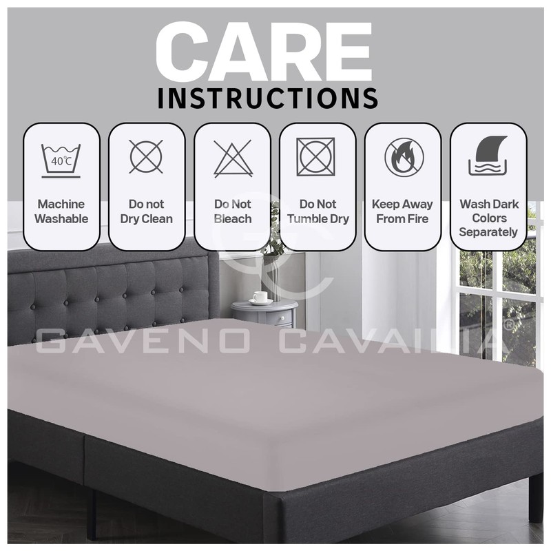 GC GAVENO CAVAILIA 25 cm Kingsize Fitted Bed Sheets- Ultra