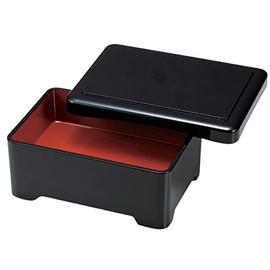 J-kitchens D.X Longitude, Vermilion Black Uchi, 7.7 x 5.5 x 3.1 inches (19.6 x 13.9 x 8 cm)