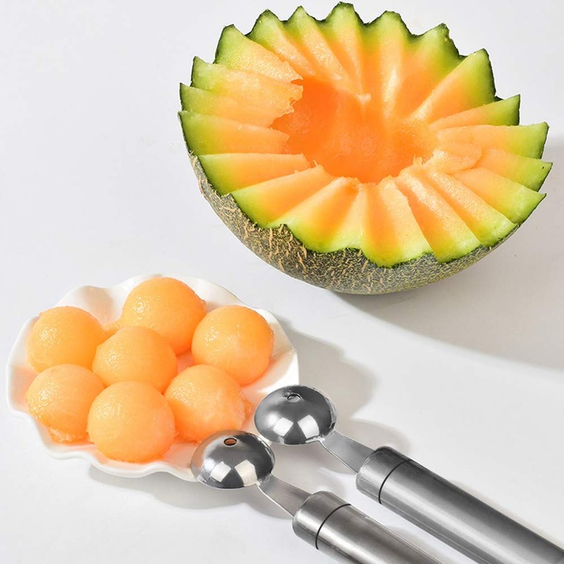 alladaga Set of 4 Melon Spoons Ball Cutters Dual Purpose