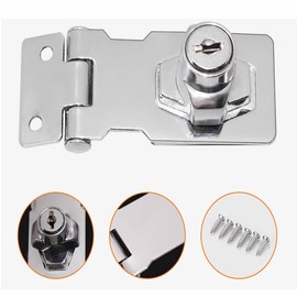 Keyed Hasp Latch Lock, 3 Pack Twist Knob Keyed Locking Hasp Catch Safety Lock for Small Doors, Cabinets, Drawer, Stainless Steel Chrome Plated Hasp Lock with Keys 2.5 Inch