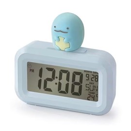 Alias AC24025SXSG-BU Sumikko Gurashi Alarm Clock, 3D Figure, Digital Alarm Clock, Tortoise, Backlight, Snooze Function, Temperature Display