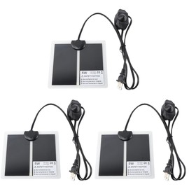 Angoily Reptile Heater Pad 3 Pack Flexible Heating Mat with Temperature Control for Snakes Lizards Tortoises Under Tank Warmer 5.51X5.90 Inches