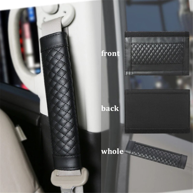 Xukey 2PCS Leather Car Safety Seat Belt Shoulder Strap Pad