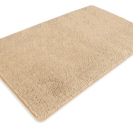 PureSwan Bathroom Runner Rug 36 x 60 Inch – Extra Large Long Bath Mat | Absorbent and Washable Thick Chenille Bath Rug Non-Slip Runner Rug for Bathroom, Shower, Sink(Ivory Cream)