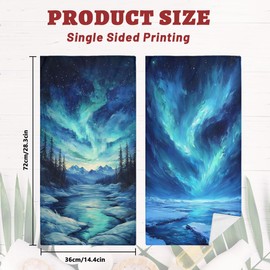 Poytmtiy Aurora Hand Towels Set of 2 Borealis Glacier Northern Light Snow River Bath Towel Kitchen Towel Face Towels for Bathroom Gym Hotel Sport Decor 14"x28"