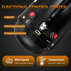 IKARE Dog Hair Dryer & Dog Grooming Vacuum, 5.2HP/3800W High Velocity Pet Blower Dryer with Adjustable Speed and Temperature Control, Force Dog Grooming Dryer with 4 Nozzles, 1.2L Dust Cup Capacity