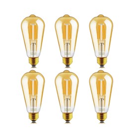 helloify ST64 LED Filament Bulbs, 9W(100W Equivalent) 800lm, Edison Vintage Dimmable Energy Efficient Lamp for Pendant Wall Light Fixtures Office Bedroom Bathroom, E26 Base, Warm White 2700K, 4PCS