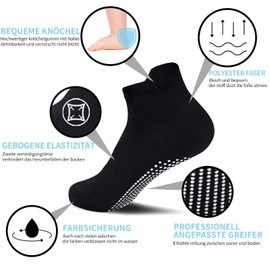 ARERWA Stopper Socks Children's Non-Slip Socks 15 Pairs ABS Non-Slip Socks Children Non-Slip Socks for 1-7 Years Toddlers Boys Girls, 02 Black