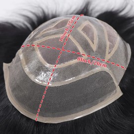 SeraphicWig Men Toupee Human Hair HD Lace Front Hair Pieces For Mens Swiss Lace with Skin PU Base Size 8x10 inches Natural Black