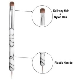 PCAORLEORS Acrylic Nail Brush, Dual-Ended Poly Gel Brush, Double Ended Acrylic UV Gel Nail Brush Gel Nail Tool for Acrylic Nails Extension (#12)