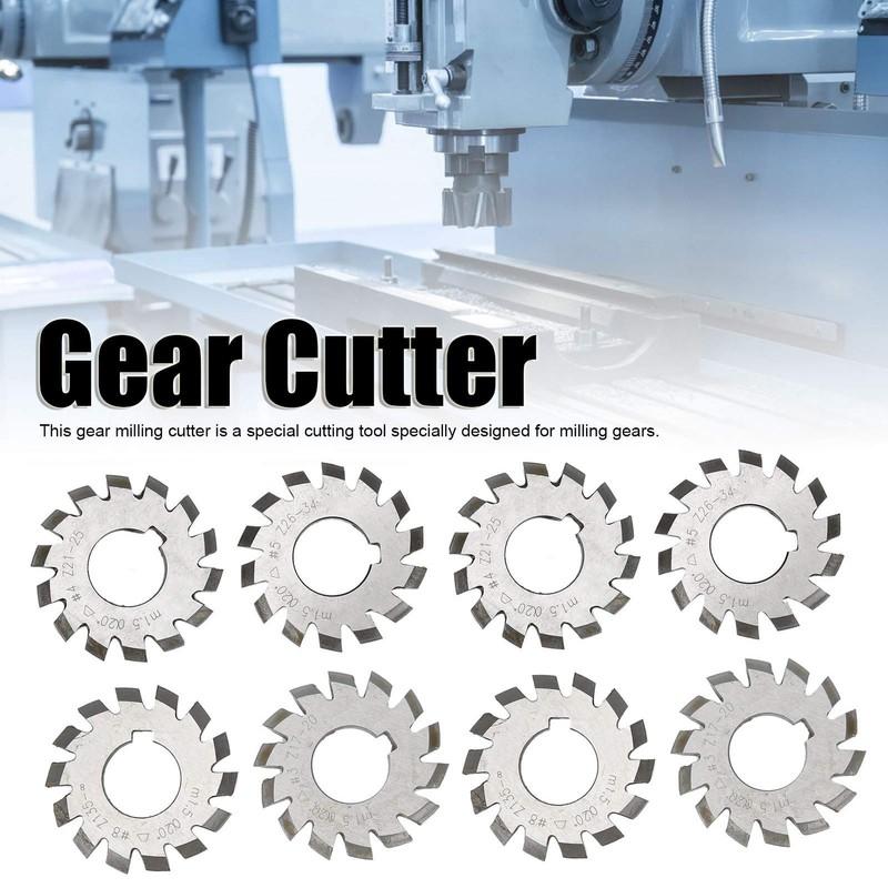8-Piece Gear Router Bit 20° Gear Router Bit M1.5 High