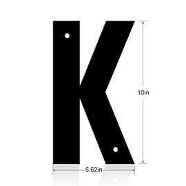 Ya_chtttwo Aluminum Numbers and Letters - Black Metal Door Numbers - Outdoor Metal Address Plate (10" K)