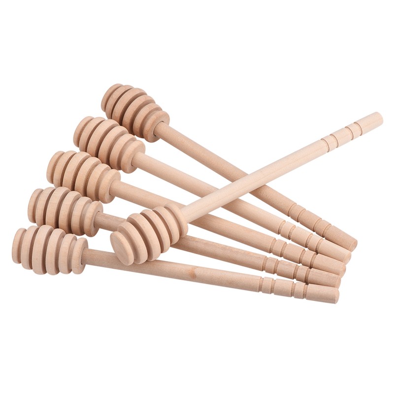 50Pcs/set Household Wooden Jam Honey Dipper Jar Dispensing Collecting Stirring