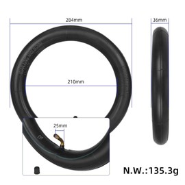 RidTianTek 12x2.125 Inner Tube with Bent Valve for Ebike Stroller Tricycle Balance Bicycle, 12 inch 12 x 2 1/8 Tire Inner Tube Butyl Rubber Thickened for Bike Accessories (1 Pack)