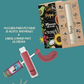 Republic Cosmetics - Set máscara 10 aceites + Labial La sirena - Set de maquillaje - Voluminizador y alargador