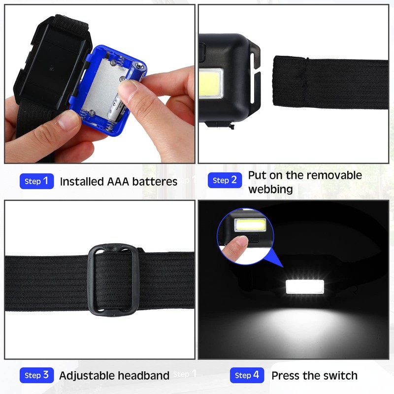 Macarrie 30 Pcs LED Headlamp Flashlight for Adults Outdoor Mardi