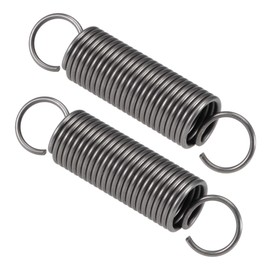 TOP-VIGOR 2Pcs Extension Compressed Spring, 2mm Wire Dia, 20mm OD, 90mm Free Length Durable Steel Compression Springs, Small Dual Hook Extended Tension Springs