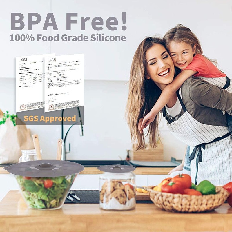Silicone Lids for Pots & Pans - BPA Free, Microwave