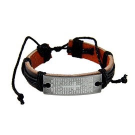 4031371 Padre Nuestro Orador del Señor Leather Bracelet Spanish Our Father Lord's Prayer