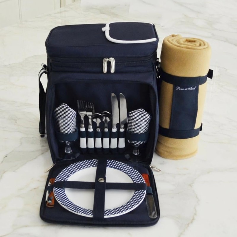 Picnic at Ascot Insulated Picnic Basket/Cooler Fully Equipped for 2