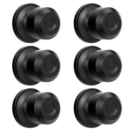 kakapola 6 Pack Passage Door Knobs, Black Door Knobs Interiorr for Bedroom or Bathroom, Heavy Duty Door Lever with Door Handles for Left Right Sided Doors