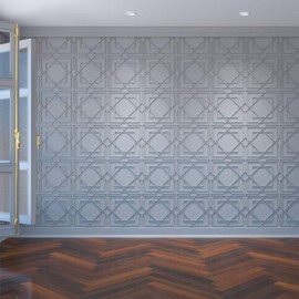 Ekena Millwork 15 3/8"W x 15 3/8"H x 3/8"T Medium Lakewood Decorative Fretwork Wall Panels in Architectural Grade PVC