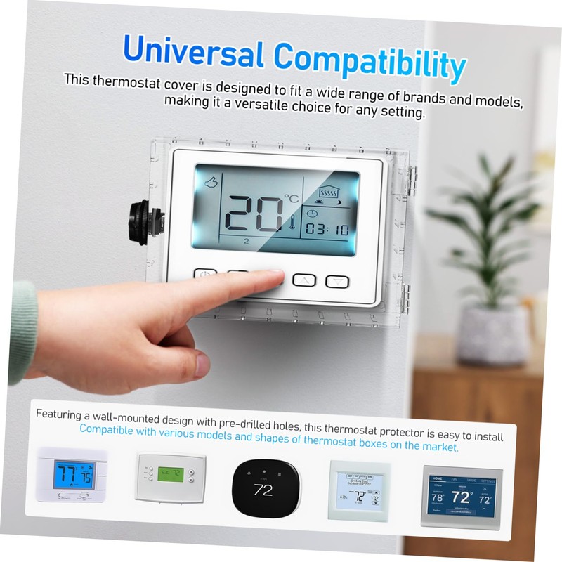 Gadpiparty Thermostat Lock Box with Combination Transparent Protective Cover for