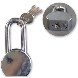 SAFEGUARD Heavy-Duty Gate Padlock | 3" (7.6 cm) Long-Shank | Superior Chrome Plating & Hardened Steel Shackle | Comes with 3 Keys | Ideal for Robust Gate Security & Securing Valuables