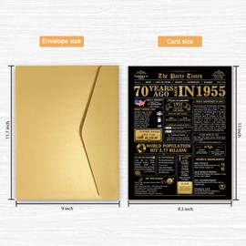Oversize 70th Birthday Card, Vintage Back in 1955 Birthday Party Poster, Birthday Gifts for 70 Year Old Mom Dad Grandpa Grandma, 70th Birthday Decoration, Big 70th Bday Card