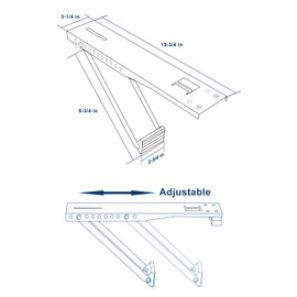 Wintcomfort Window Air Conditioner Bracket, Light Duty Support Bracket, Up to 85 lbs, Universal to Fit 5,000 to 12,000 BTU AC Units