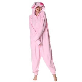 Markest Onesie Unisex Adult Pajamas Animal Cute Pig Cosplay Costume Sleepwear/M Pink