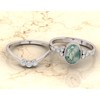 Oval Shape Natural Moss Agate Gemstone Wedding Ring Set, 925