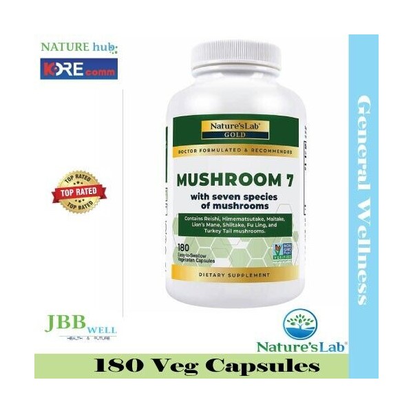 Nature's Lab Mushroom 7 1,500 mg., 180 Vegetarian Capsules