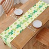 GLENLCWE Table Runner Happy St. Patricks Leaves Table Runner for