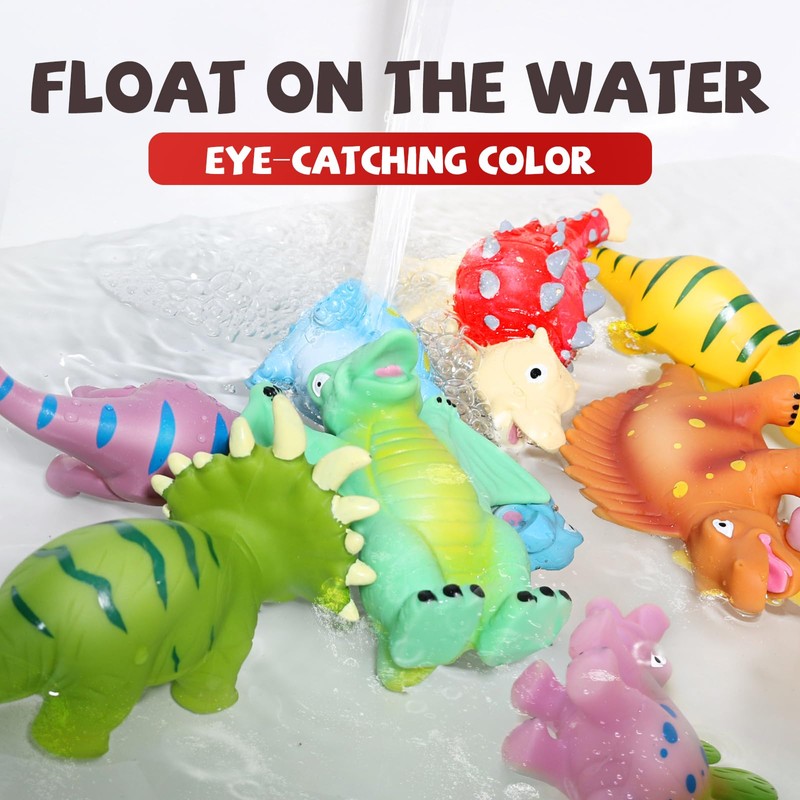 Hely Cancy Dinosaur Bath Toys for Toddler, No Hole Baby