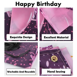 PAKBOOM Happy 10th Birthday Banner Backdrop - 10 Birthday Party Decorations Supplies for Girls - Pink Purple Gold 4 x 6ft