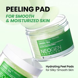 DERMALOGY by NEOGENLAB Bio-Peel Gauze Peeling Pads (Green Tea, 30 pads) - Exfoliating & Hydrating & Soothing Peeling Pad with PHA & Green Tea & Centella Asiatica - Korean Skin Care