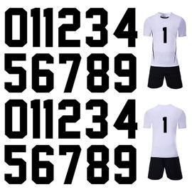 22 Pieces 8 Inch Iron on Transfers Numbers T-Shirt Heat Transfer 0 to 9 Jersey Number for Sports T-Shirt Jersey (Black, 8 Inch)