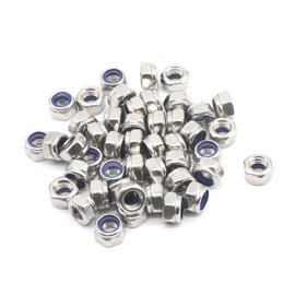 BinifiMux 35Pcs M5 x 0.8mm Stainless Steel Self-Lock Nylon Inserted 5mm Locking Nuts for Wheels, 3D Printer, Bike