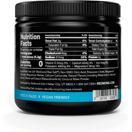 REDMOND RE-LYTE, Electrolitos Naturales con Real-Salt, Hidratación Clean sin Calorías ni Azúcares, 60 Porciones, Sabor Watermelon Lime