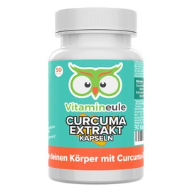 Curcuma Extrakt Kapseln - hochdosiert 350 mg Curcumin - 30:1 Extrakt (entspricht 11.000 mg Curcuma-Pulver) - mit Piperin aus schwarzem Pfeffer - Produktion in Deutschland - ohne Zusätze - Vitamineule®