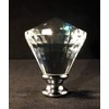 Lamp Finial-Crown Diamond Faceted Crystal Polished Chrome Base