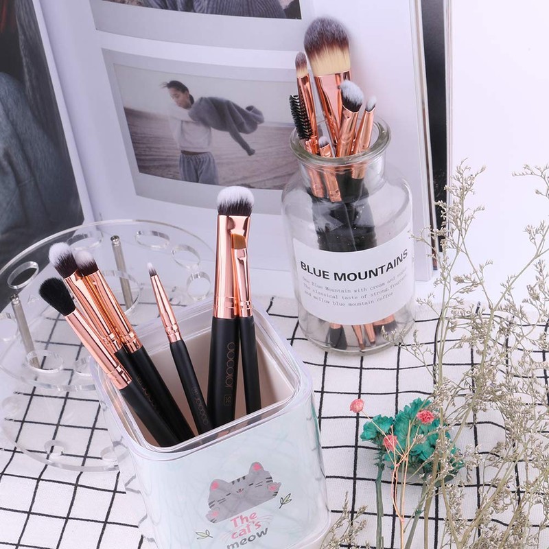 Docolor Eyeshadow Brush Set, 6 Pieces, Double-Sided Eye Make-Up Brush,