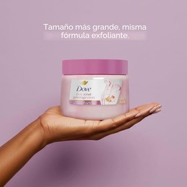 Dove Exfoliante corporal de sal y aceite de rosa del Himalaya exfolia y nutre profundamente para una piel suave y radiante, 15 onzas | Para la piel qu