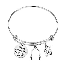 Gzrlyf Musician Bracelet Music Lover Bracelet Music Teacher Gift Music Makes The Heart Sing Bracelet Music Gift Band Director Gift Choir Director Bracelet (musician bracelet)