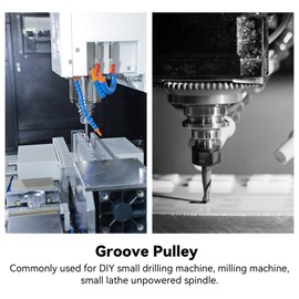 CNBTR 2 Pcs V Belt Pulley Single Groove Pulley 1/4" Bore for 3-5mm PU Round Belt